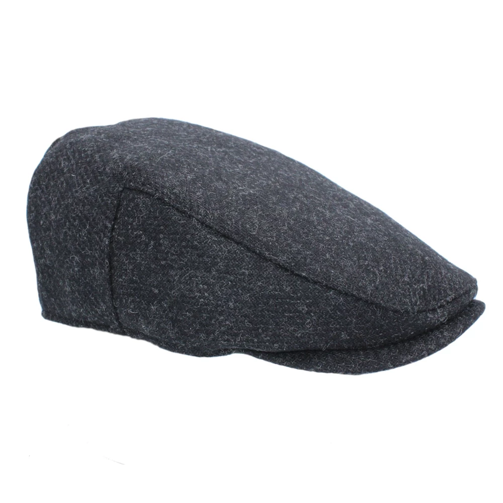 Heather Hats & Accessories Selby Twill Tweed Flat Cap - Raven in Raven