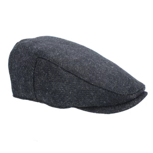 Heather Hats & Accessories Selby Twill Tweed Flat Cap - Raven in Raven