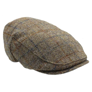 Heather Hats & Accessories Highland Harris Tweed Flat Cap - Mushroom in Mushroom