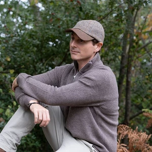Heather Hats & Accessories Glencairn Harris Tweed Baseball Cap - Mushroom 