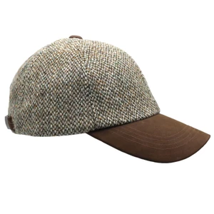 Heather Hats & Accessories Glencairn Harris Tweed Baseball Cap - Pebble in Pebble