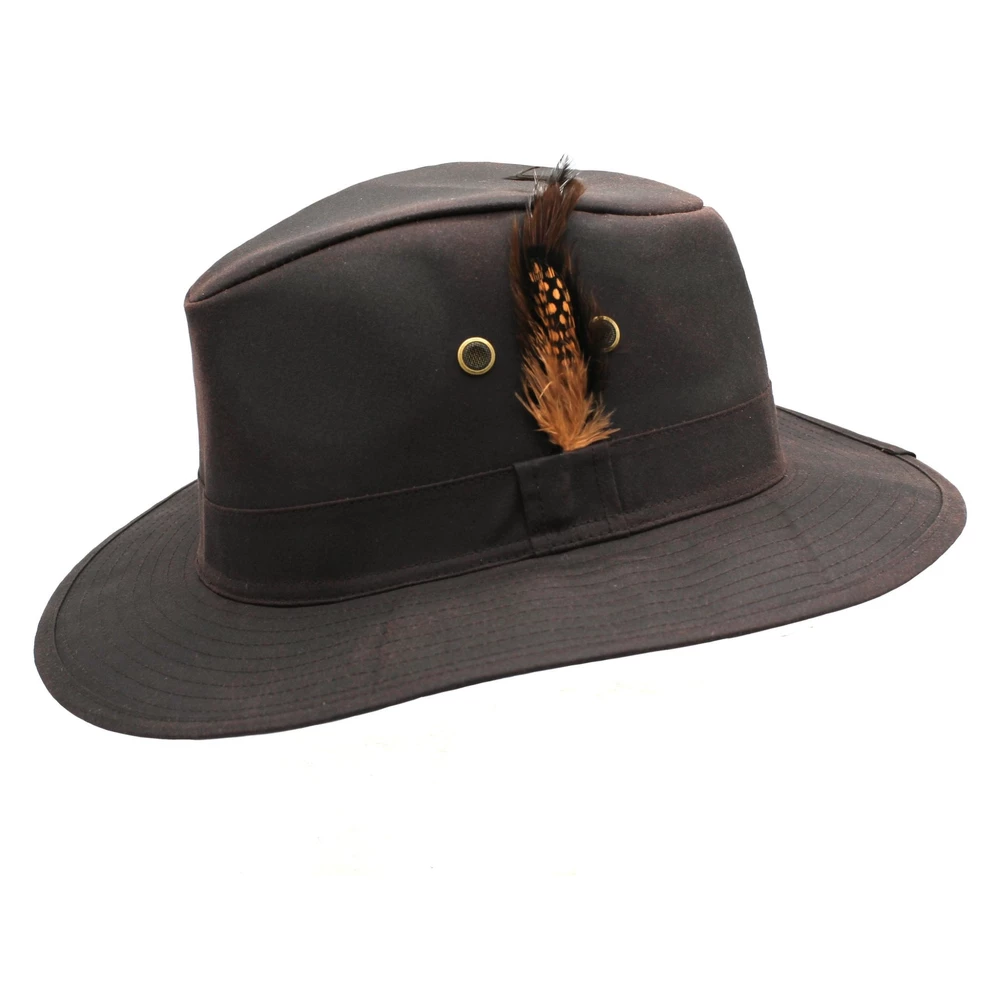 Heather Hats & Accessories Rambler Wax Trilby Hat - Brown in Brown