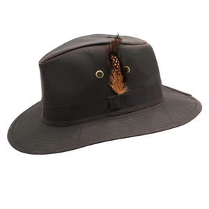 Heather Hats & Accessories Rambler Wax Trilby Hat - Brown in Brown
