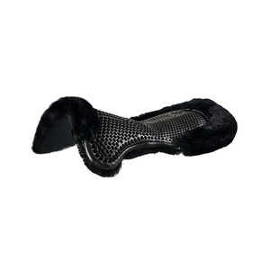 Acavallo Gel Pad And Front Riser Full Sheepskin - Black in Black