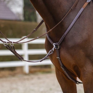 QHP Breastplate Luxury Stitching - Dark Brown 