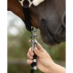 QHP Leadrope With Panic Clip - Black in Black