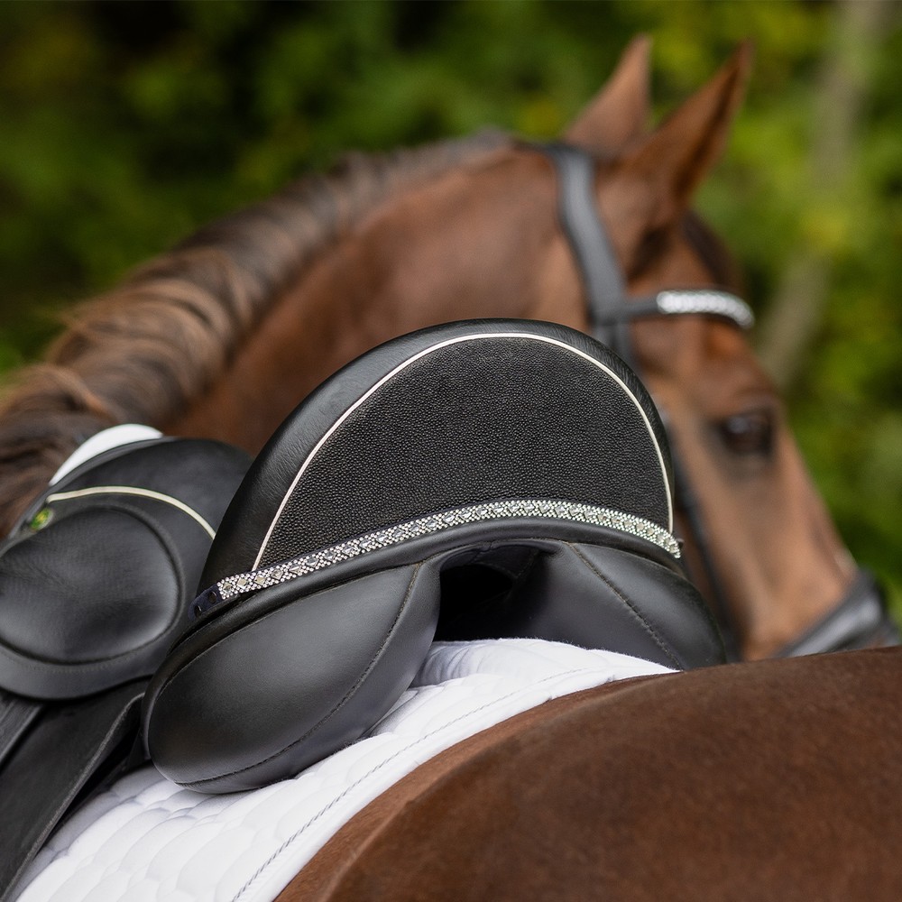QHP Saddle jewel Sharina - Black/silver