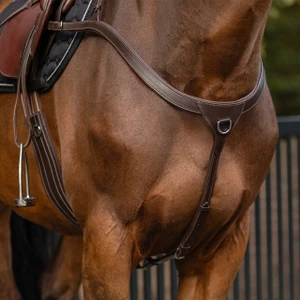 QHP Breastplate with long bridge - Dark Brown in Dark Brown