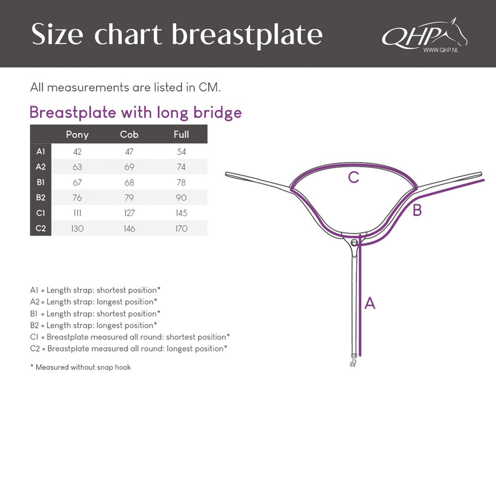 QHP Breastplate with long bridge - Black