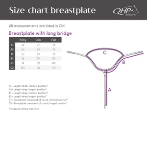 QHP Breastplate with long bridge - Black in Black