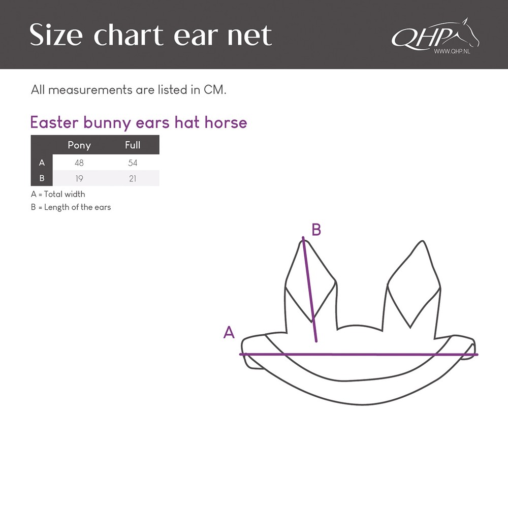 QHP Easter bunny ears hat horse - White