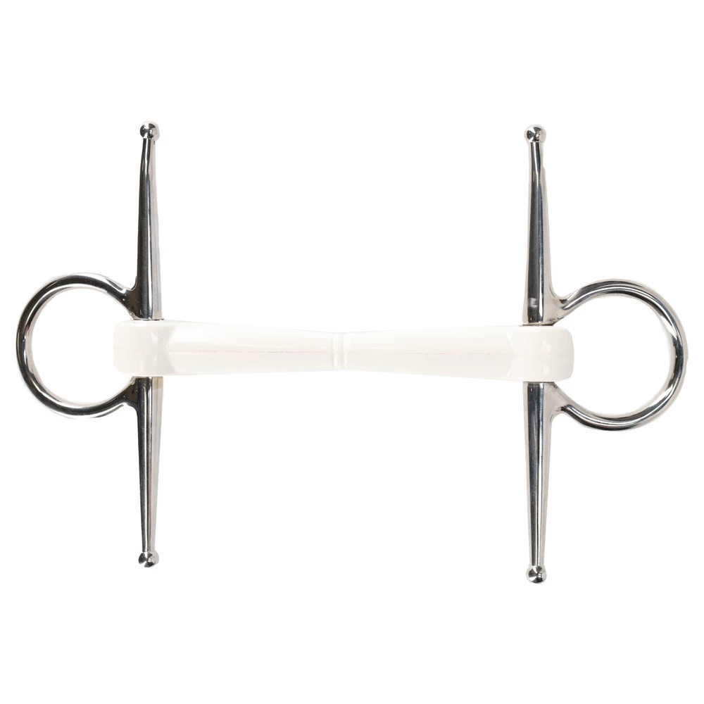 QHP Full cheek bit Flexi - White in White