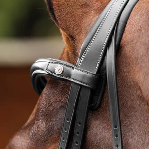 Velociti LUSSO Opus 180M Dressage Flash Bridle - Black in Black