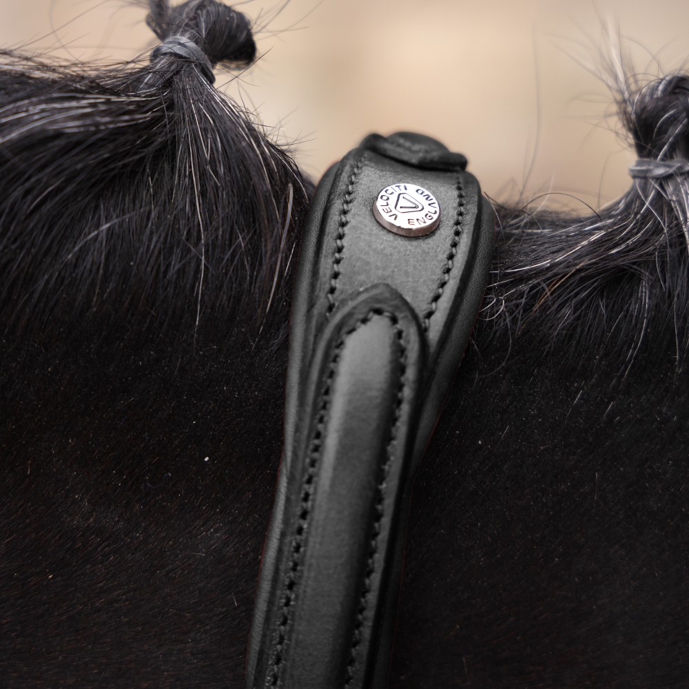 Velociti LUSSO Opus 180M Dressage Flash Bridle - Black 