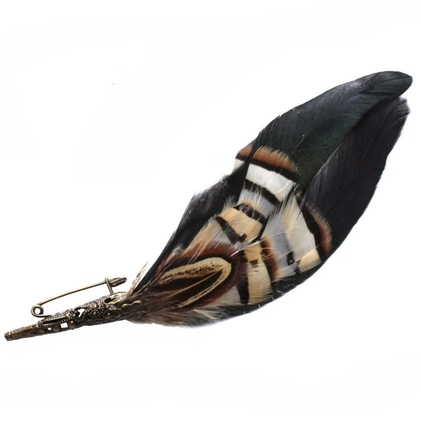 Heather Hats & Accessories French Partridge Feather Mount - Natural in Natural