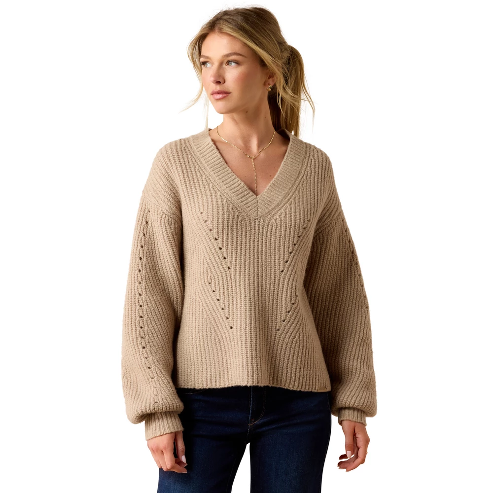 Ariat Women's Blaydon Sweater - Oatmeal in Oatmeal