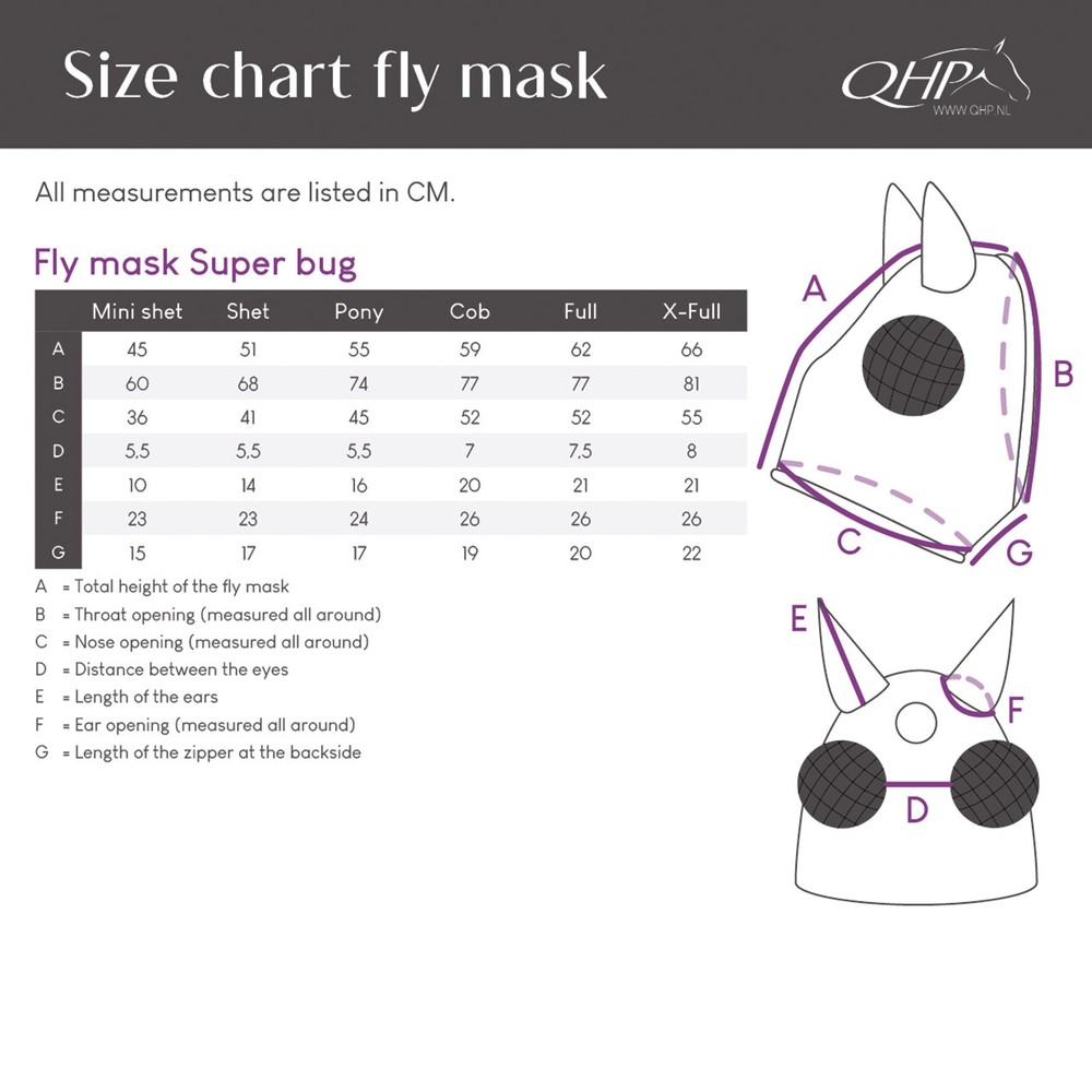 QHP Fly Mask Super bug - Pink 