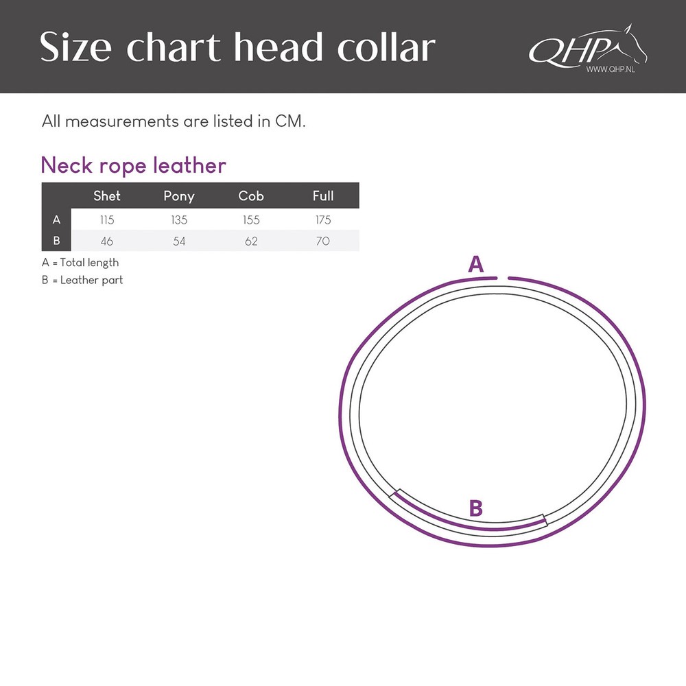 QHP Neck rope leather - Burgundy 