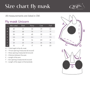 QHP Fly mask Unicorn Multi 