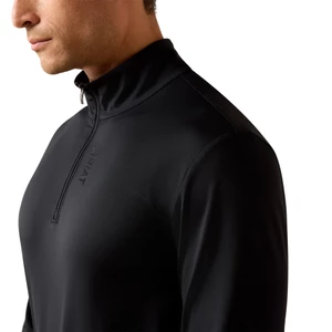 Ariat Men's Lunaveil 1/4 Zip Long Sleeve Baselayer - Black in Black