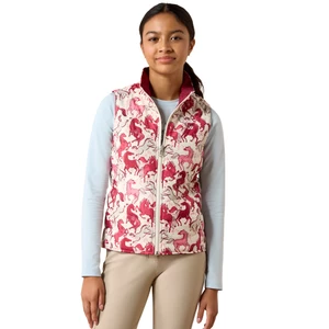 Ariat Youth Bella Reversible Insulated Vest - Vanilla Ice Horsin' Around in Vanilla Ice Horsin' Around