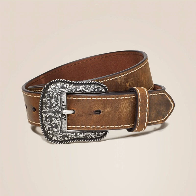 Ariat Women's Accent Stitch Belt - Brown in Brown