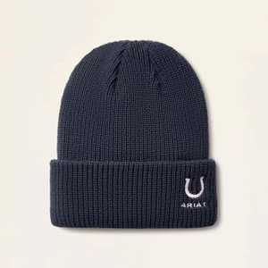 Ariat Youth Horse Shoe Beanie - Navy in Navy