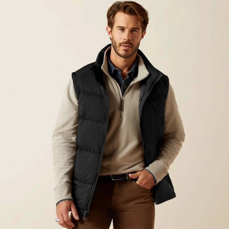 Ariat Men's Ultrapuff Down Vest - Black in Black