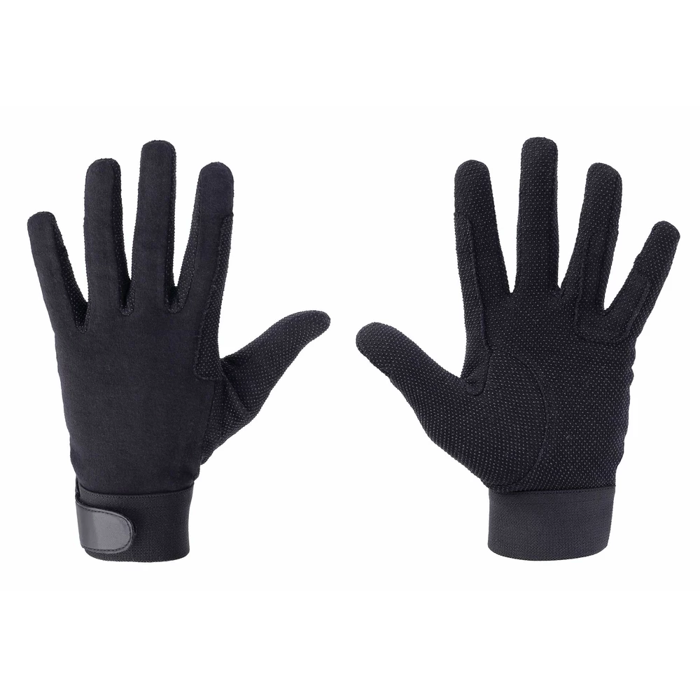 Equi-Sential Cotton Riding Glove- Black in Black