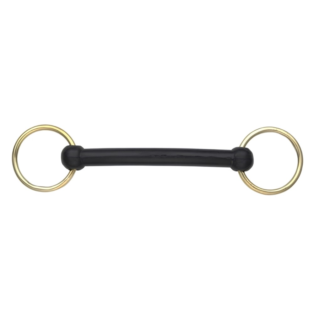 Shires Rubber Covered Overcheck Bradoon - Black