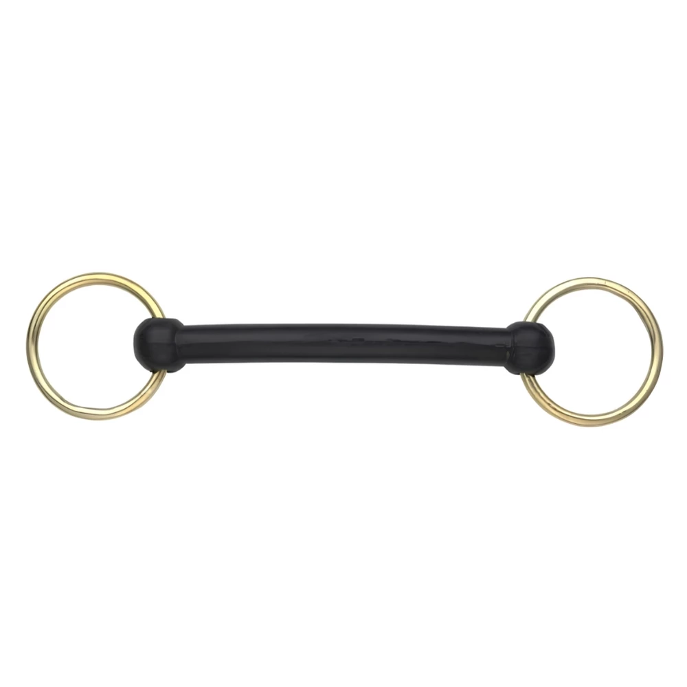 Shires Rubber Covered Overcheck Bradoon - Black in Black