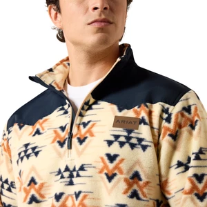 Ariat Men's Basis Fleece Pullover - Oxford Tan Arrows in Oxford Tan Arrows