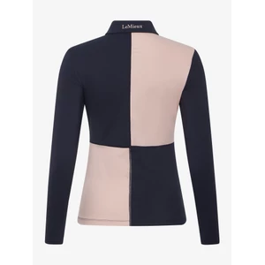 LeMieux Harlequin Rugby Shirt Base Layer - Petal/Navy in Petal/Navy