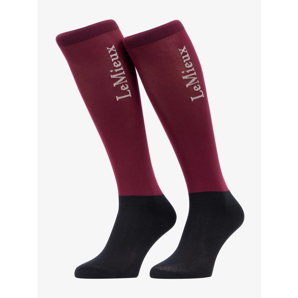 LeMieux Competition Socks 2 pack - Blackberry in Blackberry