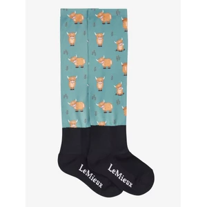 LeMieux Footsie Socks  - Highland Cow/Aloe in Highland Cow/Aloe