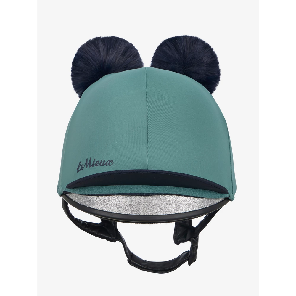 LeMieux Mini Double Pom Hat Silk - Navy/Aloe in Navy/Aloe