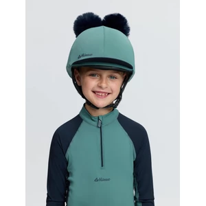 LeMieux Mini Double Pom Hat Silk - Navy/Aloe in Navy/Aloe