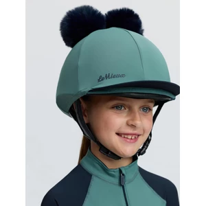 LeMieux Mini Double Pom Hat Silk - Navy/Aloe in Navy/Aloe