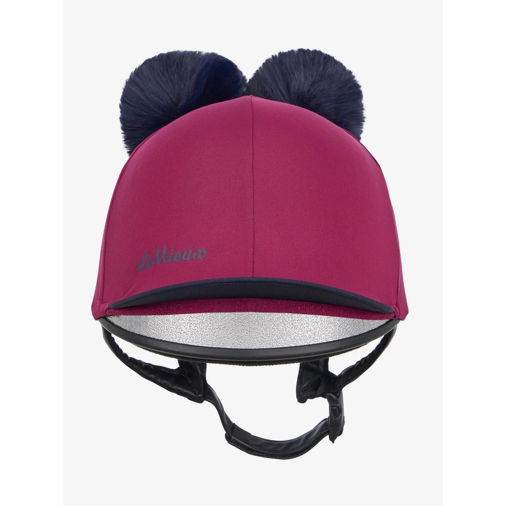 LeMieux Mini Double Pom Hat Silk - Blackberry in Blackberry