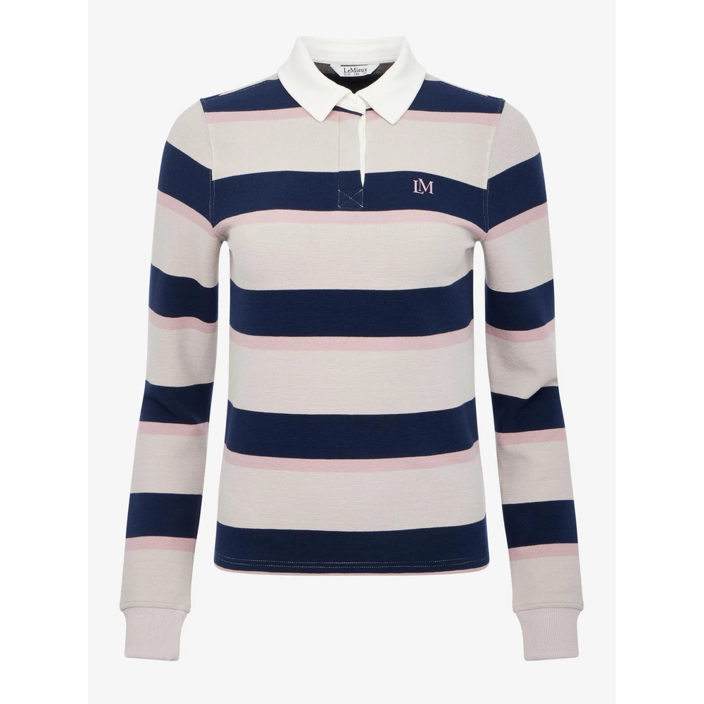 LeMieux Sloane Stripe Rugby Shirt - Stone in Stone