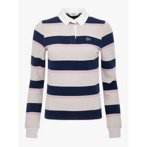LeMieux Sloane Stripe Rugby Shirt - Stone in Stone