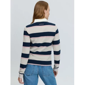 LeMieux Sloane Stripe Rugby Shirt - Stone in Stone