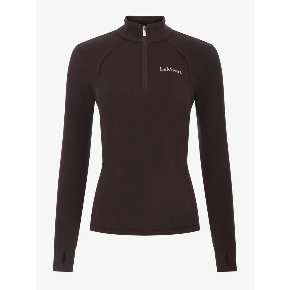 LeMieux Frances Quarter Zip Fleece - Cocoa in Cocoa