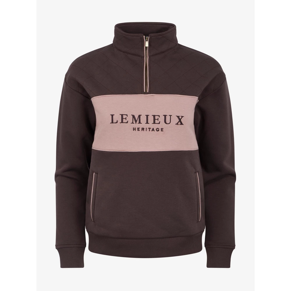 LeMieux Heritage Quarter Zip Sweat - Cocoa in Cocoa