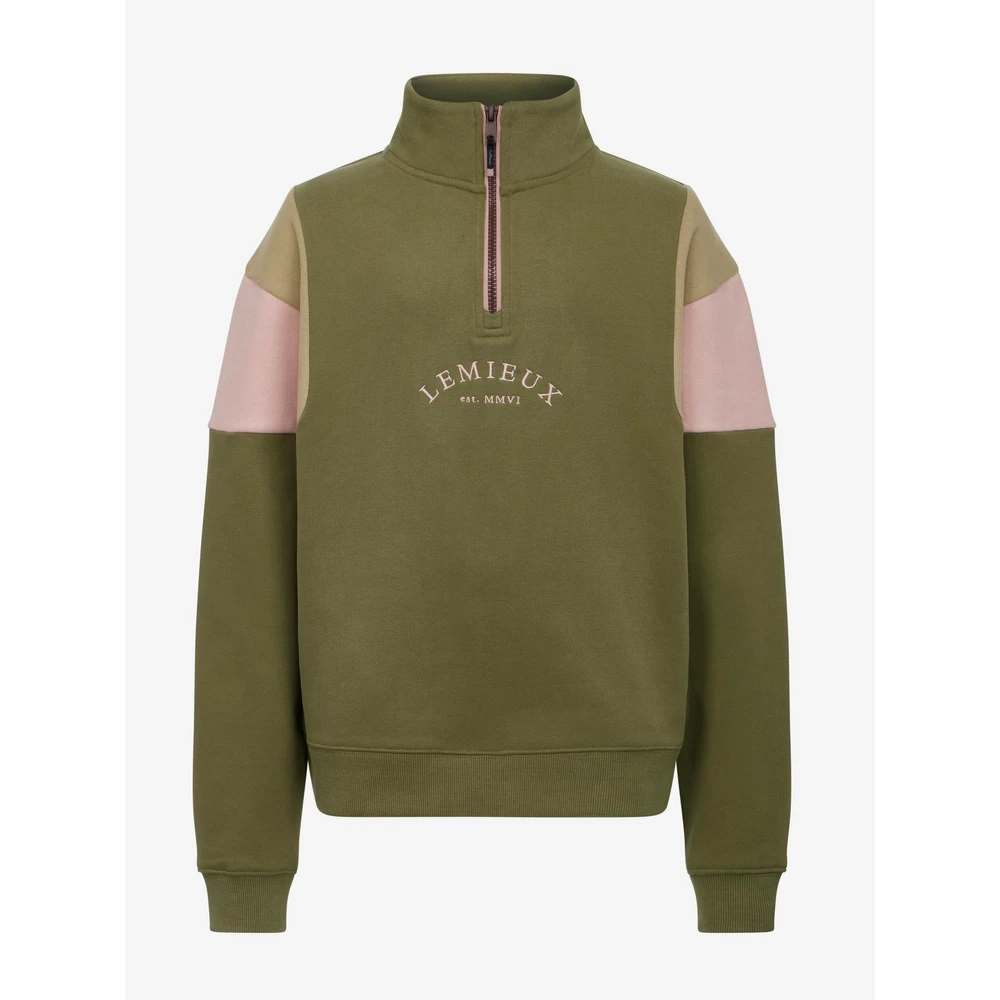 LeMieux Young Rider Viola Quarter Zip Sweat - Willow Green in Willow Green