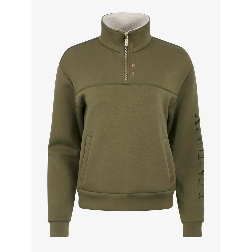 LeMieux Scarlet Quarter Zip Sweat - Willow Green in Willow Green