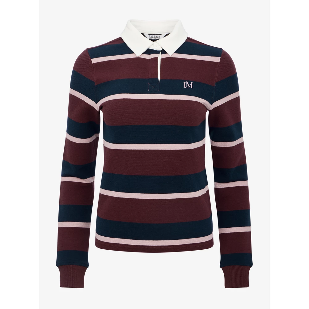 LeMieux Sloane Stripe Rugby Shirt  - Bramble in Bramble