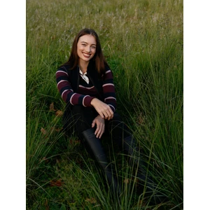 LeMieux Sloane Stripe Rugby Shirt  - Bramble in Bramble