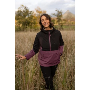 LeMieux Phoebe Half Zip Waterproof Anorak - Black/Bramble in Black/Bramble