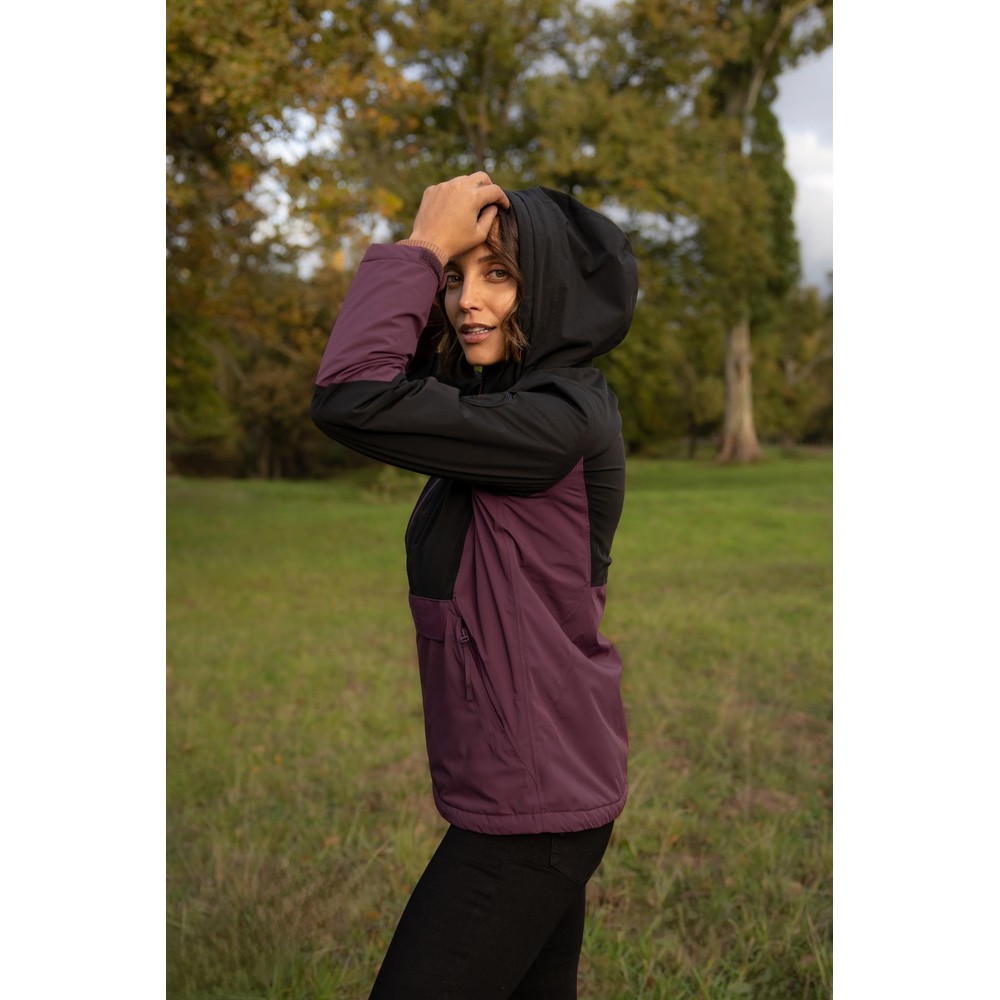 LeMieux Phoebe Half Zip Waterproof Anorak - Black/Bramble